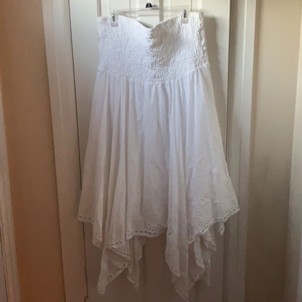 Lane Bryant Smocked Handkerchief Hem Tube Dress